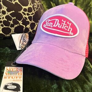 Von Dutch Lavender and Pink Logo Cap